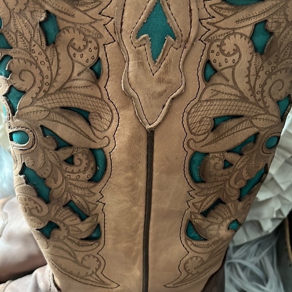 Gorgeous NWOB Corral Vintage Inlay Cowboy Boots 7.5 - Picture 3 of 6